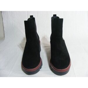 Antonio de Faria Chelsea Boots Womens 8 Black Excellent Suede Lug Sole Portugal